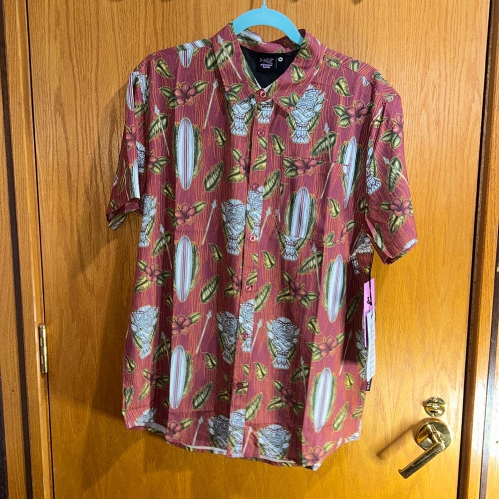 Psycho Tuna Men's Medium Tiki Surf Short Sleeve Shirt